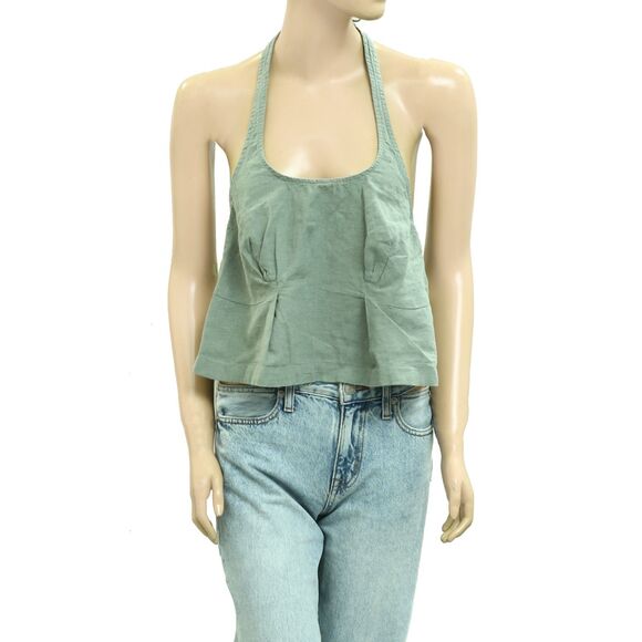 Free People Free-Est Melted Away Cotton-Linen Cropped Top Halter XS NEW 280688 - Picture 5 of 8
